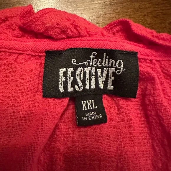 Feeling Festive Red, White and Blue Ombre Ruffle Top - Picture 5 of 7